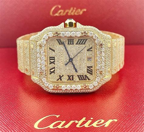 cartier gold and silver watch|cartier gold watch with diamonds.